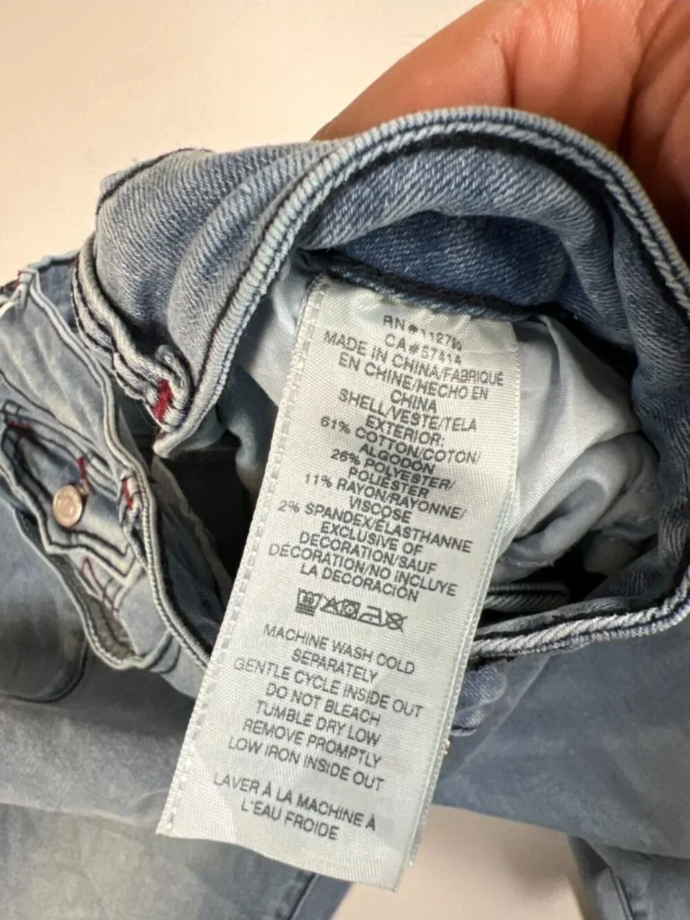 True Religion Womens Halle High Rise Super Skinny Jeans Light Wash Size 33 - Picture 4 of 10